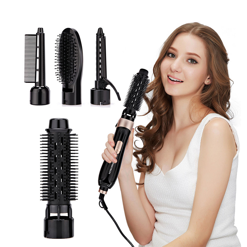 電気ヘアドライヤーブロードライヤーコーム回転熱風ブラシヘアドライヤーヘアブロワーブラシ 4 で 1 ホテル家庭用サロンプロフェッショナル