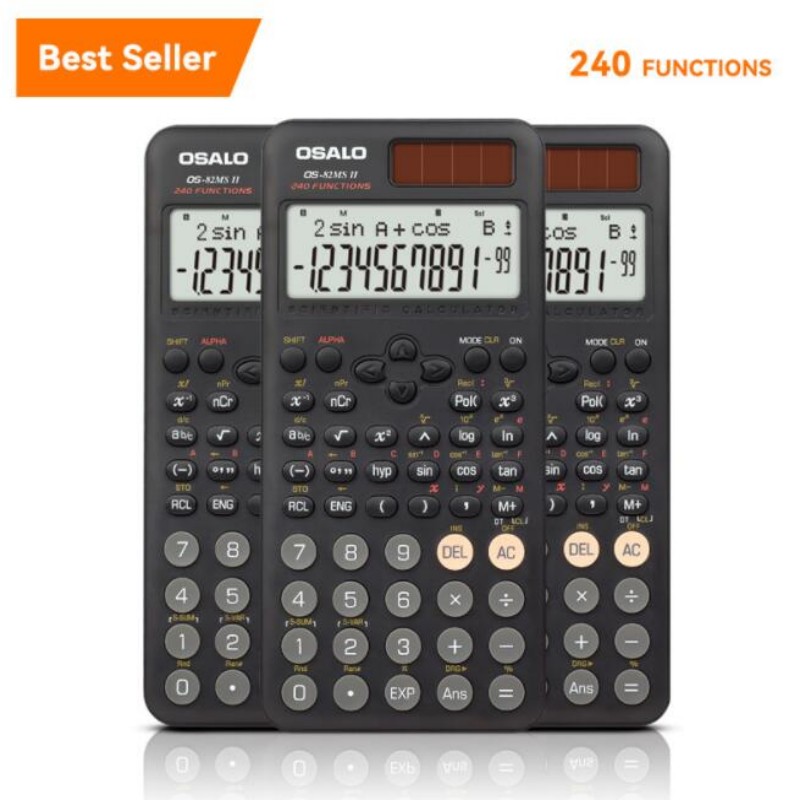 240 Function Junior High School Student Function Science Calculator Plug Button Battery  OS-82MS II Teaching Test Calculator