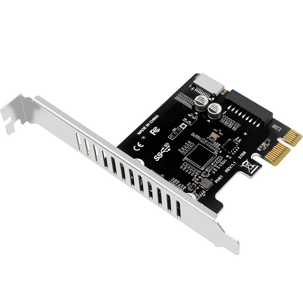 PC PCI-E - USB 3.0 Type C フロントパネルアダプター 19ピン PCI-E - USB 3.0 ハブ スプリッター エクステンダーカード