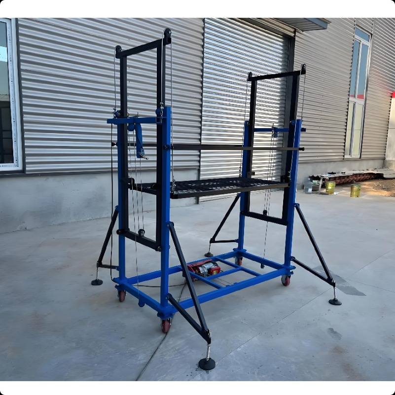 リモートコントロール電動足場、リフティングプラットフォーム、移動式鋼製足場6メートル300キロ負荷産業用高度操作
