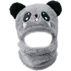 Unisex Winter Wool Hat Set with Bear Ears, Scarf, and Gloves