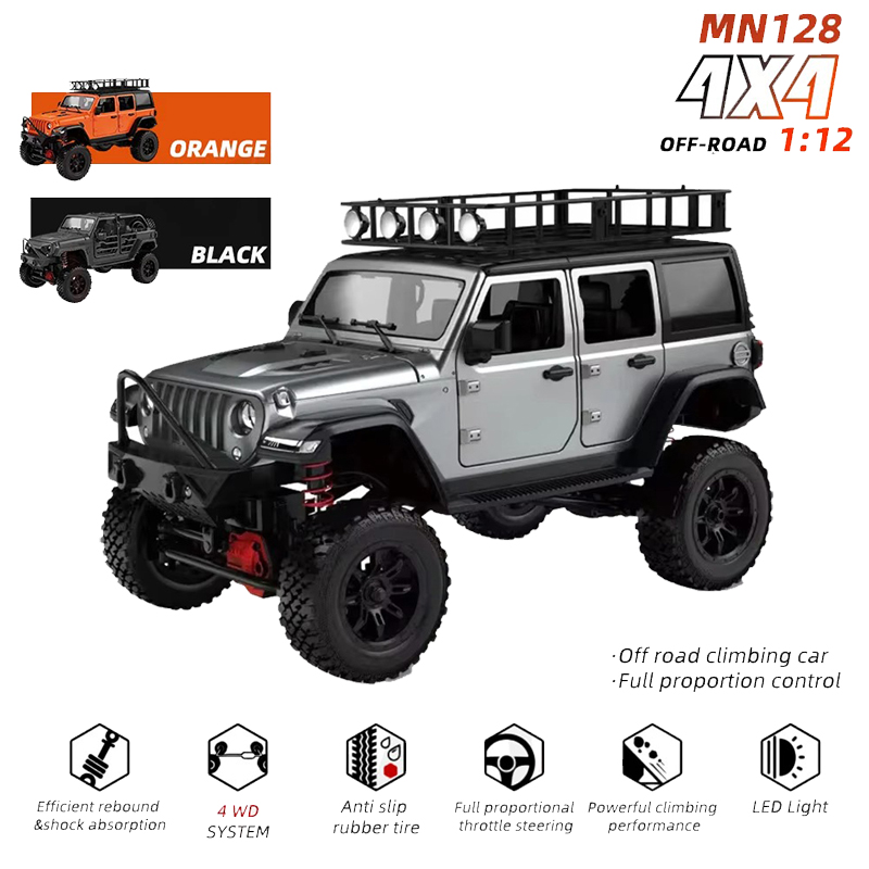 MN128 1/12 RC カー 4WD ジープモデル 2.4 グラムリモートコントロール LED ライト 4X4 オフロード 4WD クライミング RC トラック電動おもちゃの車のギフト男の子