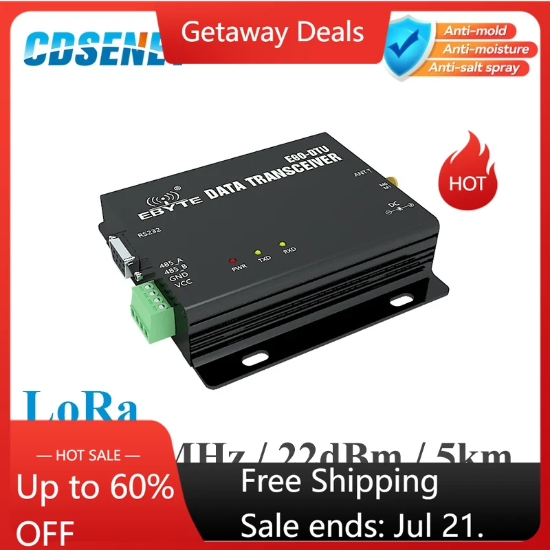 SX1262 SX1268 E90-DTU-900SL22 LoRa リレー 22dBm RS232 RS485 868MHz 915MHz Modbus レシーバー RSSI ワイヤレス RF トランシーバー
