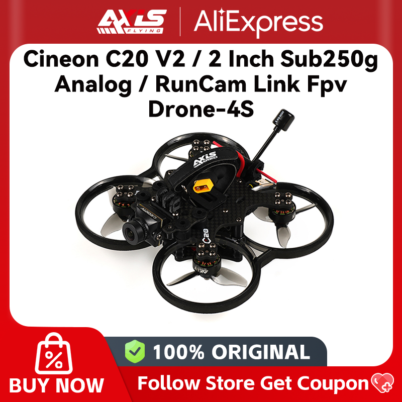 Axisflying cineon C25 V2 2 インチ sub250g アナログ RunCam リンク fpv ドローン cinewhoop4S C145 4500KV モーター 20A F411 D63-3 小道具