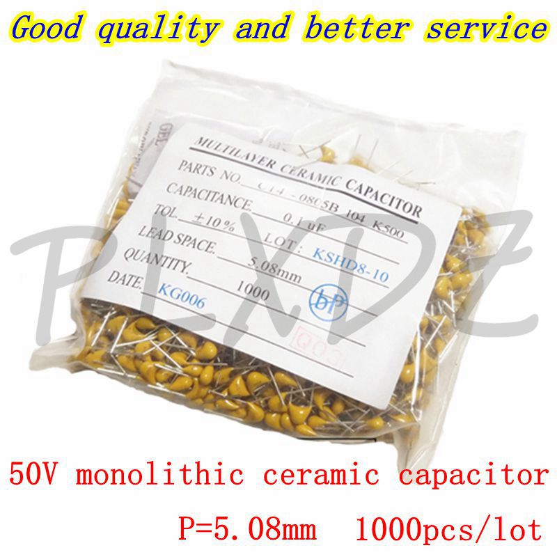 1000 個 50V モノリシックセラミックコンデンサ 10PF 〜 10UF 22PF 47NF 220NF 1NF 4.7UF 1UF 100NF 330NF 0.1UF 102 104 105 106 103 473 334