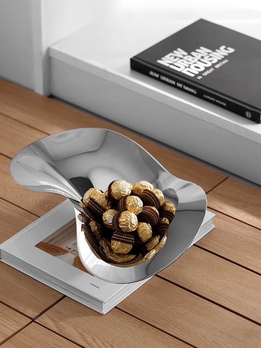 北欧高級食器皿フルーツボウルプレートステンレス鋼装飾トレイ家の装飾リビングルームのディナーテーブル