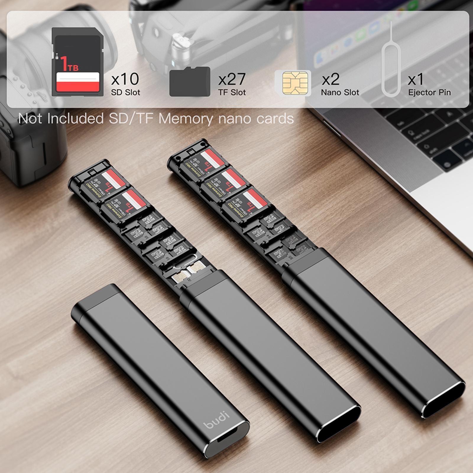 BUDI 30 In 1 アップメモリ​​カード収納ボックスメモリカードオーガナイザーケースストレージフラッシュメモリカード収納ボックス電話ホルダー