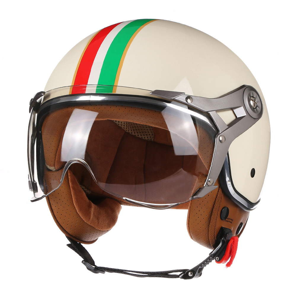 ドットオープンフェイス 3/4 オートバイレトロバイクヘルメットヴィンテージチョッパー Capacete デモトバイク Cascos スクーター男性女性