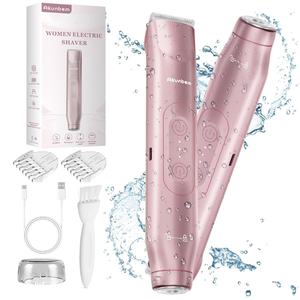 防水・水洗い可能なクロスボーダー対応電動脱毛器　女性用デリケートゾーン・全身用ダブルヘッドシェーバー　充電式シェーバー