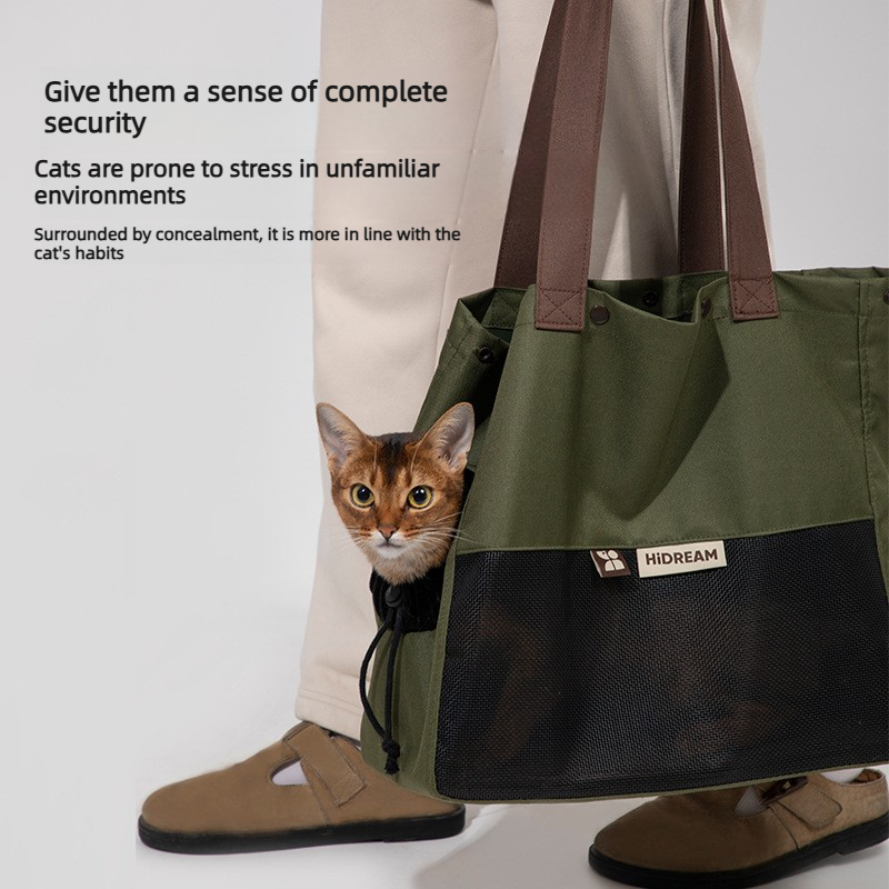 猫用キャリーバッグ ショルダー、軽量ポータブル猫用トラベルバッグ、小型猫子猫用折りたたみペットキャリア