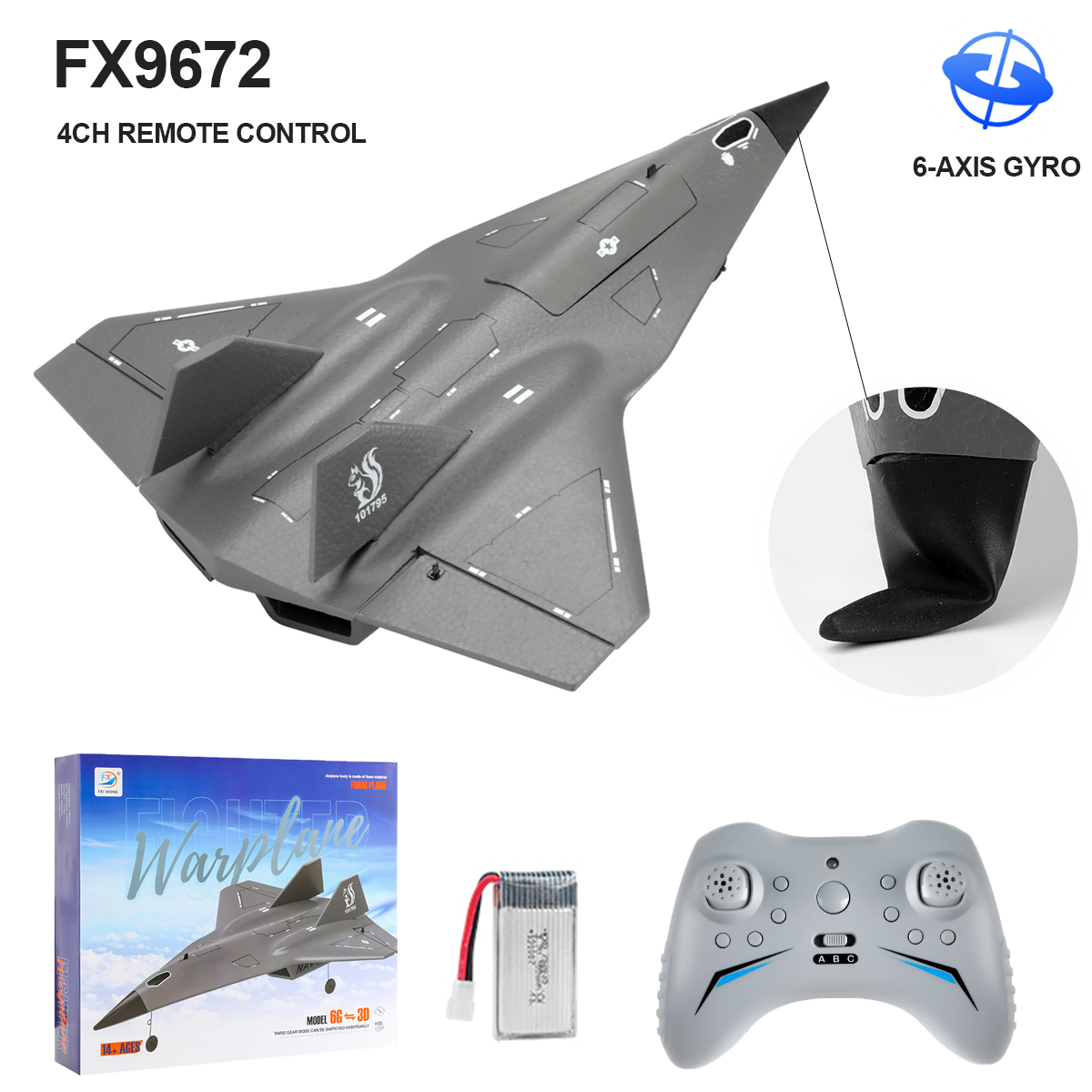 FX9672 RC ジェット飛行機 4CH 6 軸ジャイロ 2.4 グラムワイヤレスリモートコントロール飛行機隠蔽暗渠設計強力なモーター航空機