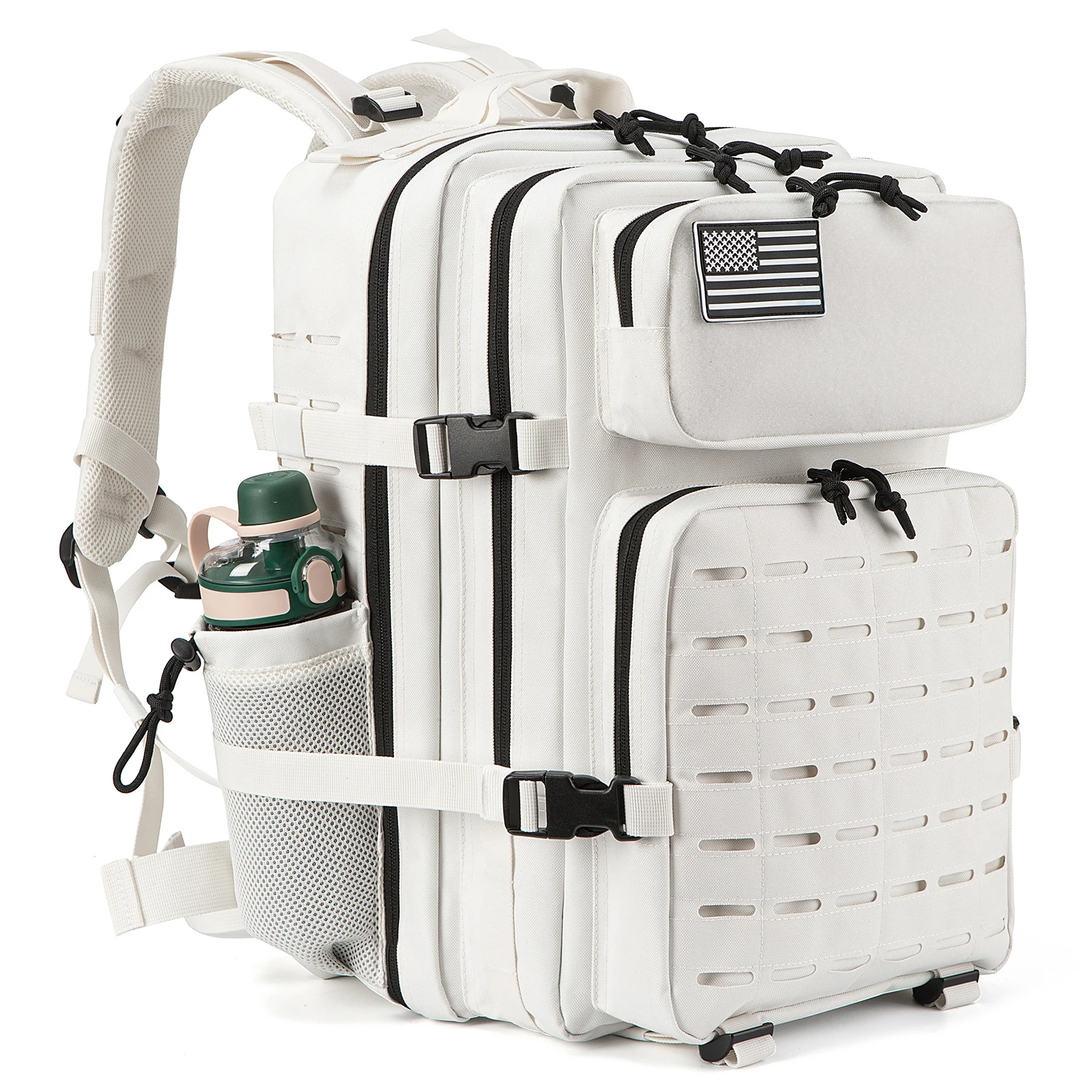 25L/45L 男性と女性のタクティカルバックパック、アウトドアアクティビティ、ウォーターボトルホルダー付き小型スクールバックパック