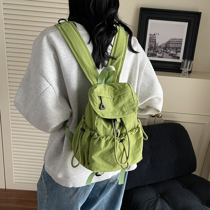 LEFTSIDE 女性の小さな柔らかい布バックパック 2025 ファッション夏の新しいバックパック女子スクールバッグかわいいグリーンバックパック