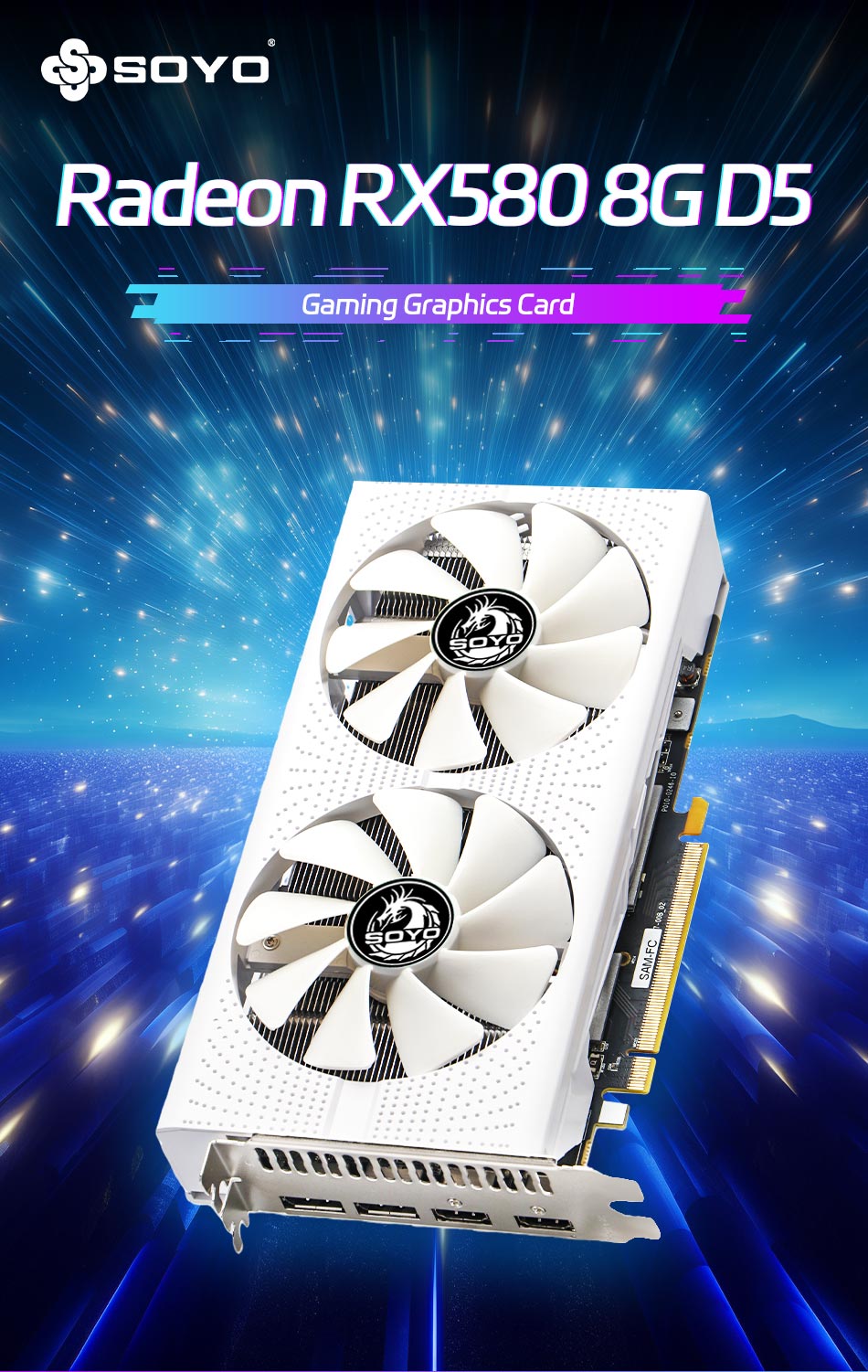 SY-RX580 YL W 8GD5 LB S6 8GB GDDR5 高性能デスクトップゲームグラフィックカード