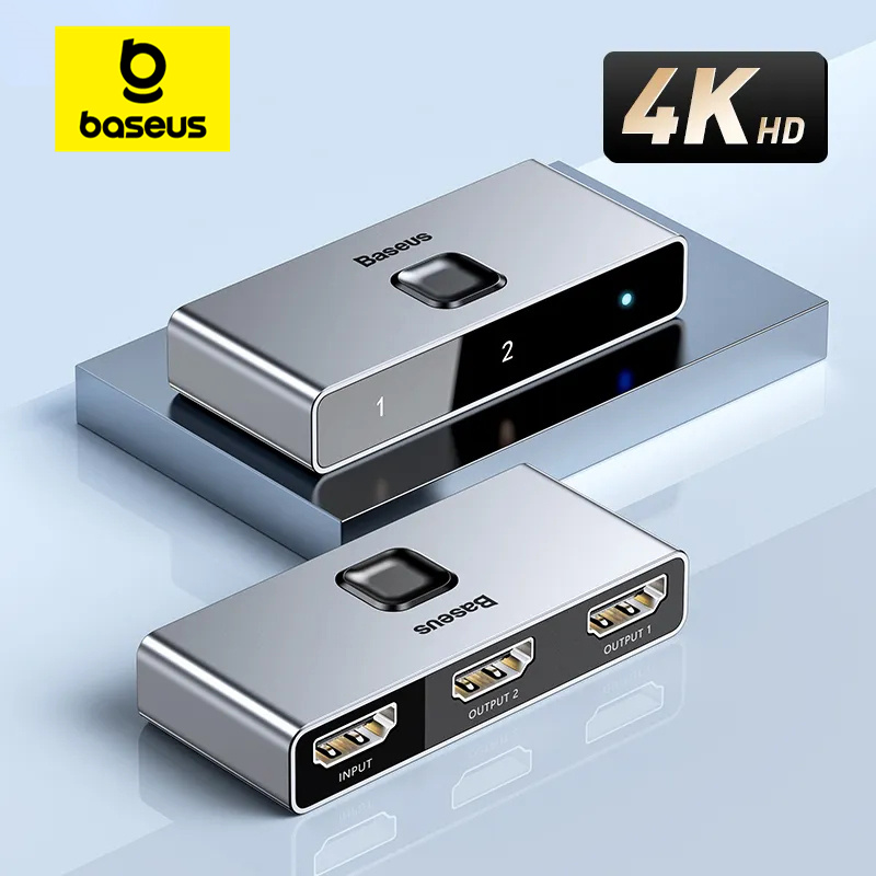 Baseus HDMI 対応スイッチャー 4K 60Hz 双方向 1x2/2x1 HDR オーディオ アダプター PS4 TV ボックス用 4K HD HDMI 対応スイッチャー