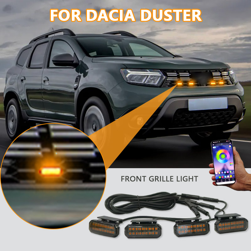 LED フロントグリルライト DACIA ダスター車デイタイムランニングライトホイール眉毛ランプピックアップオフロード 12V