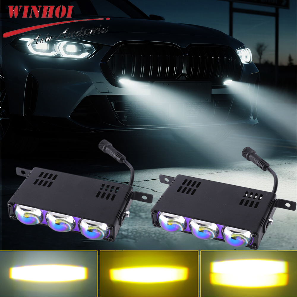 車グリル Led ワークライトバー Addtional Led バー白黄色スポットライトグリルライト 12-24V オートバイオフロード 4X4 トラック