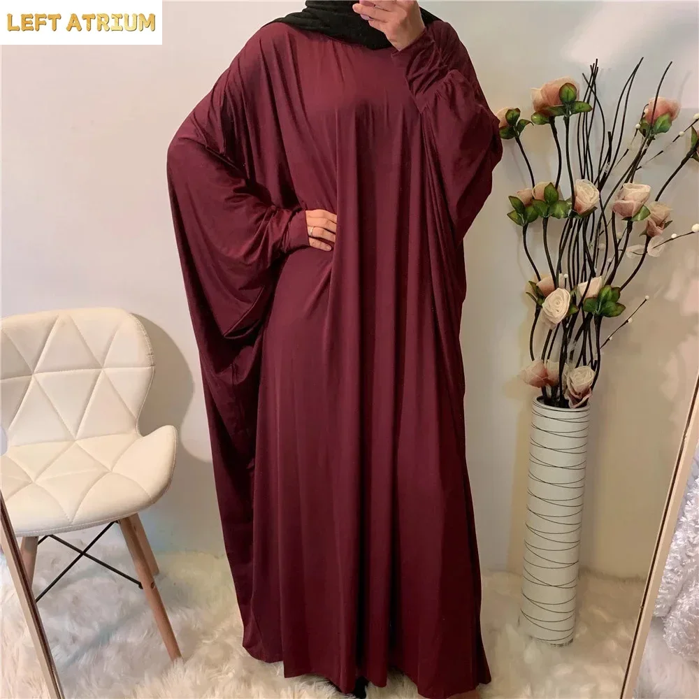 ラマダンイスラム教徒の女性アバヤ Khimar 祈りの衣服バットウィングスリーブドレストルコアラビアイスラム服ささやかなローブブルカカフタン
