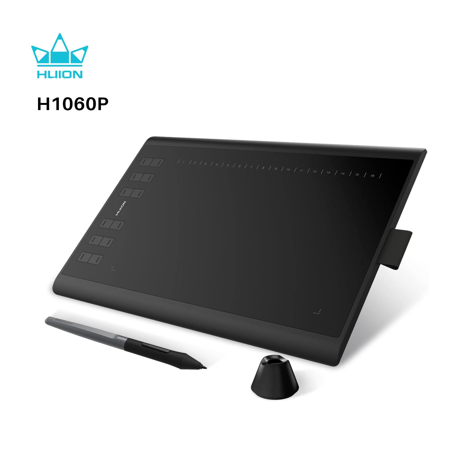HUION Inspiroy H1060P グラフィック描画タブレット、8192 筆圧感度のバッテリー不要のスタイラスと 12 個のカスタマイズされたホットキー、10