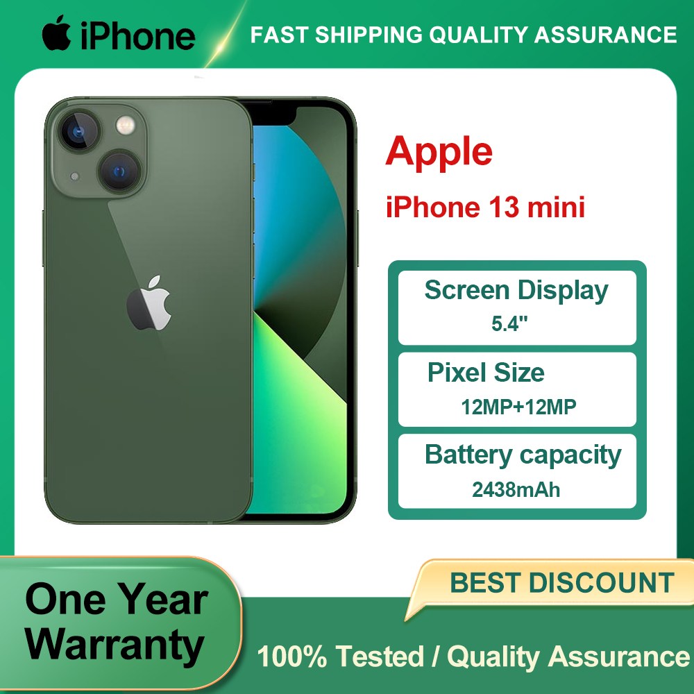 Apple iPhone 13 mini オリジナル中古ロック解除 5G 携帯電話 Face ID 5.4 "128/256GB ROM 12MP カメラヘキサコア IOS NFC スマートフォン