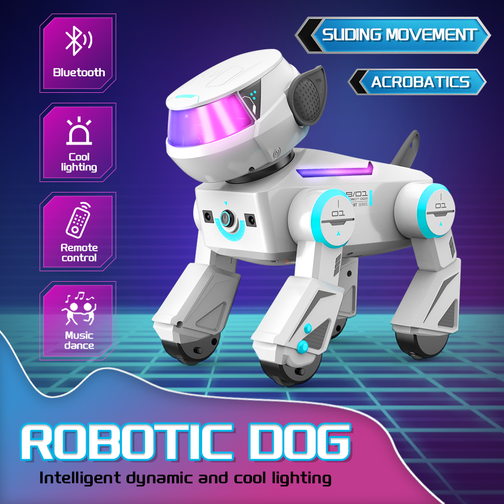 スマートロボット犬のおもちゃ Bluetooth 音楽ダンススタントかわいい電子ロボット犬のおもちゃ子供のクリスマスギフト