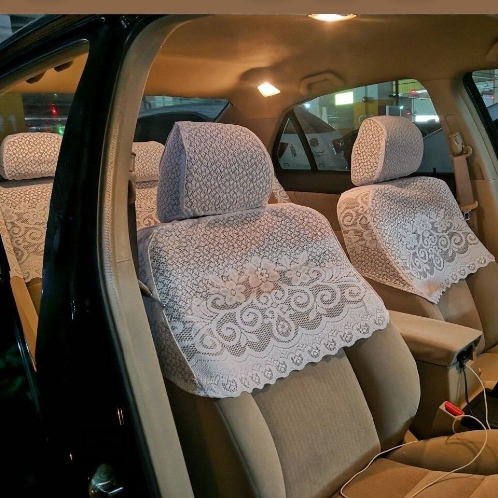 7 個刺繍カーシートカバーレース通気性カーハーフシートカバーユニバーサルトヨタカローラ車