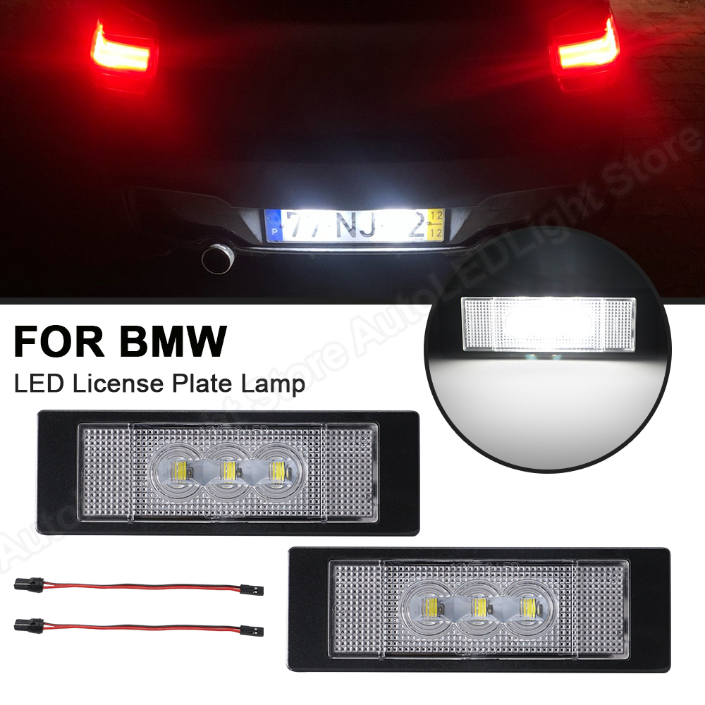 Bmw E63 E64 E81 E87 F06 F12 F13 F20 LED ライセンスプレートランプエラーなし 2 個ナンバープレートライトミニクーパー R55 R60 R61