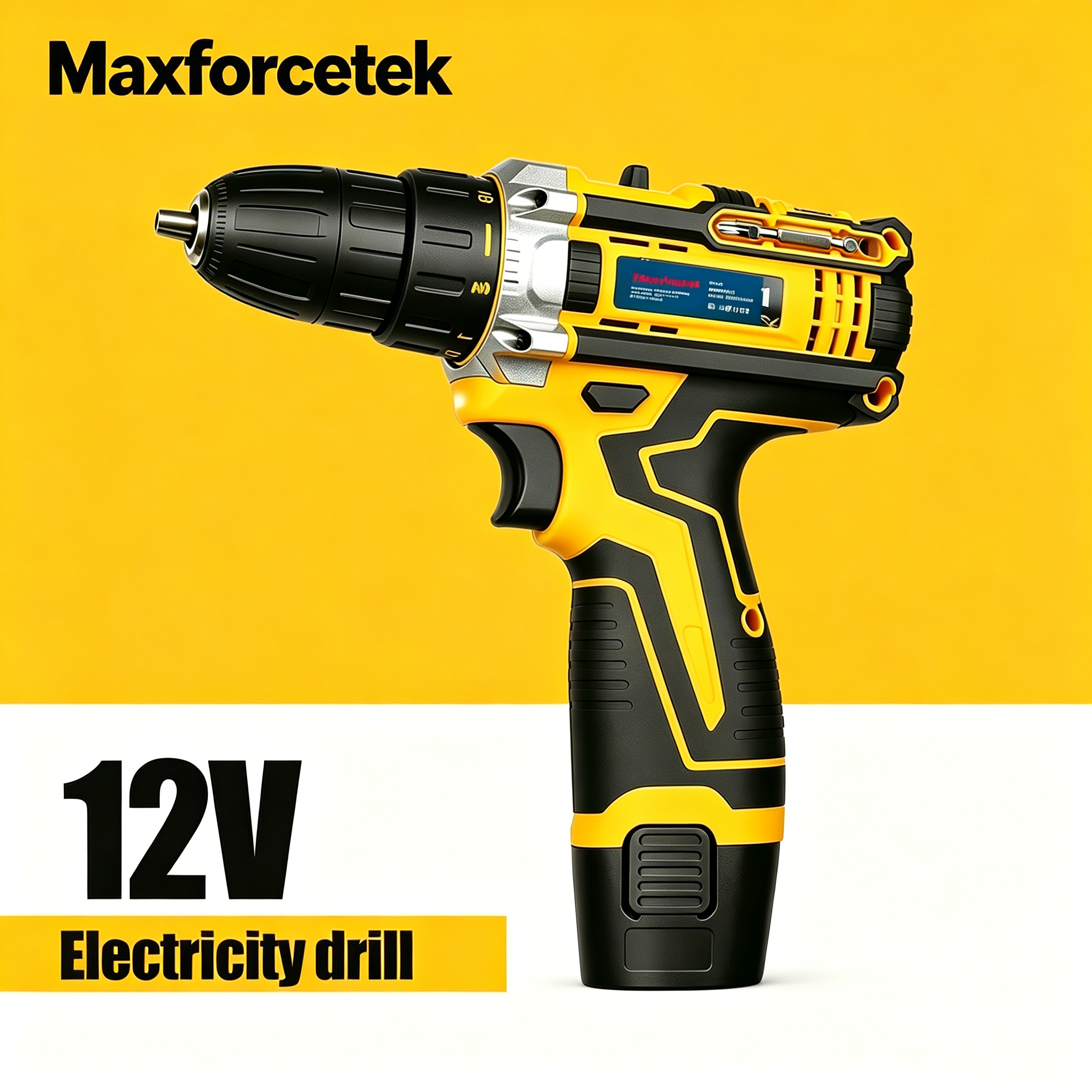 12V コードレス電気ドリル、リチウム電気ドリル電動ドライバーハンド電動ドリル電動工具セット多機能アクセサリー