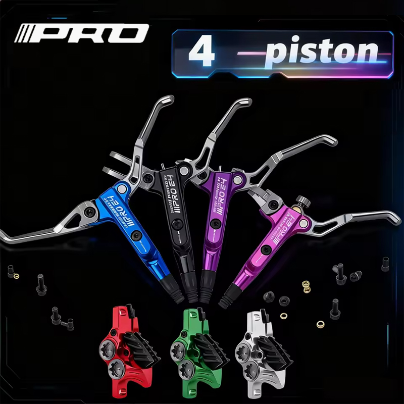 IIIPRO 4 ピストン油圧ブレーキ CNC 油圧ディスクブレーキキット 800/1550 ミリメートル超軽量油圧オフロードマウンテンバイク部品