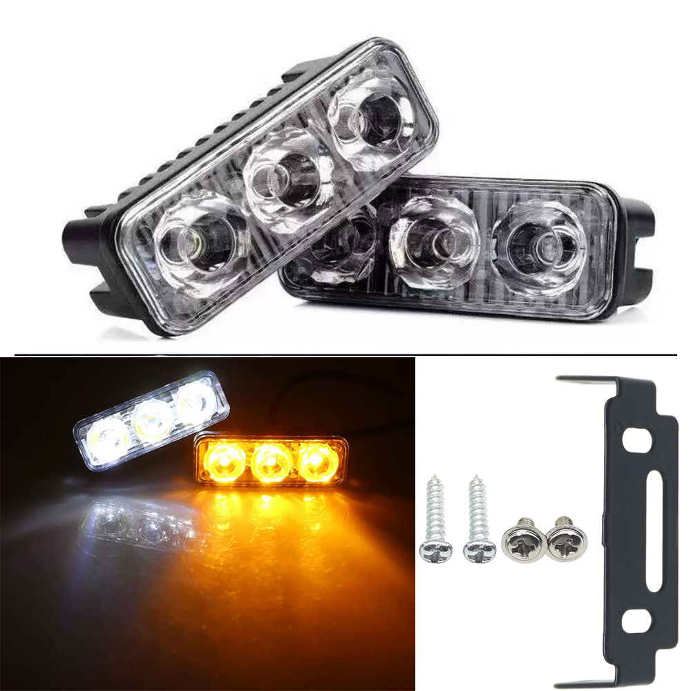 2 個車のデイタイムランニングライト 5630 チップセット 3 SMD LED デイライト高輝度車のライト 12V 防水ホワイト DRL モトランプ