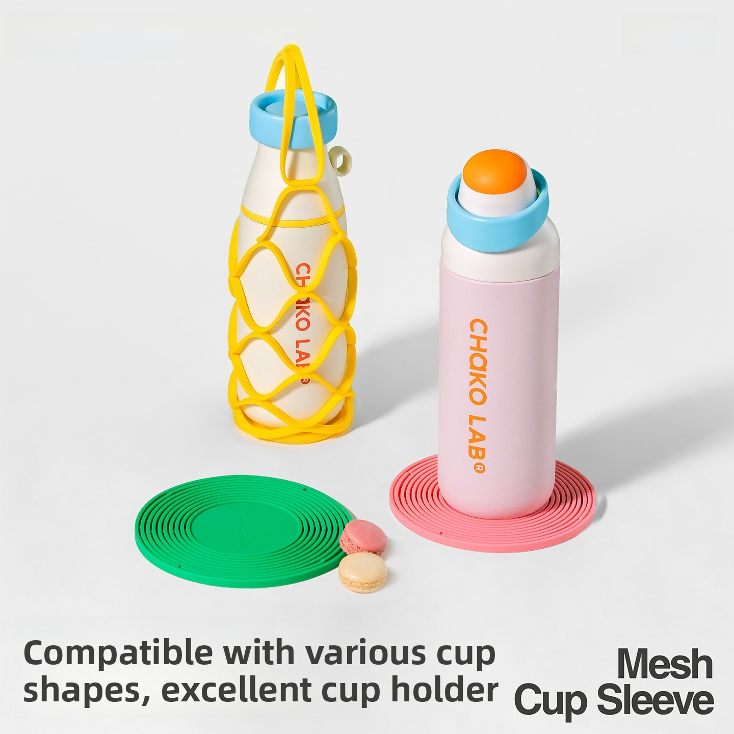 ポータブルシリコンコーヒーカップコースター断熱マウスパッドダイニングマットCHAKOLAB HèXùシリコン小さなネットポーチカップホルダー