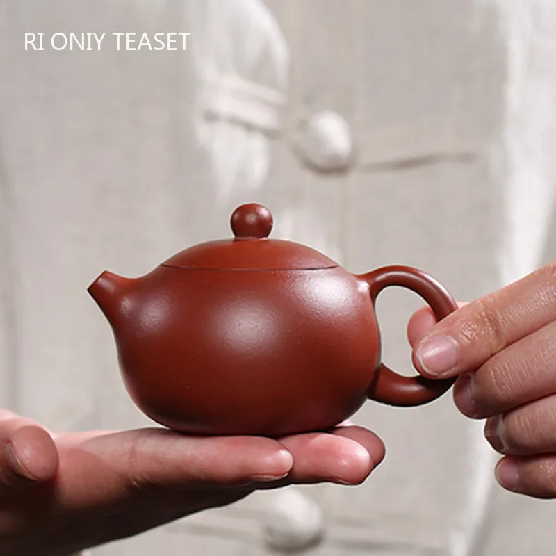 90 ミリリットル宜興紫粘土ティーポット本物の Dahongpao Xishi ティーポットボール穴フィルターケトル手作りブティック Zisha ティーセット