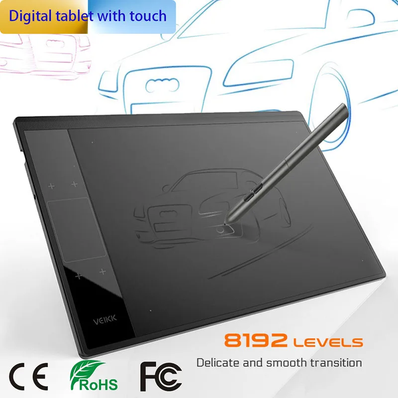 VEIKK A30 10 x6 インチプロフェッショナルグラフィック描画タブレット Type-C インターフェース 8192 レベルバッテリーフリーデジタル描画パッド用