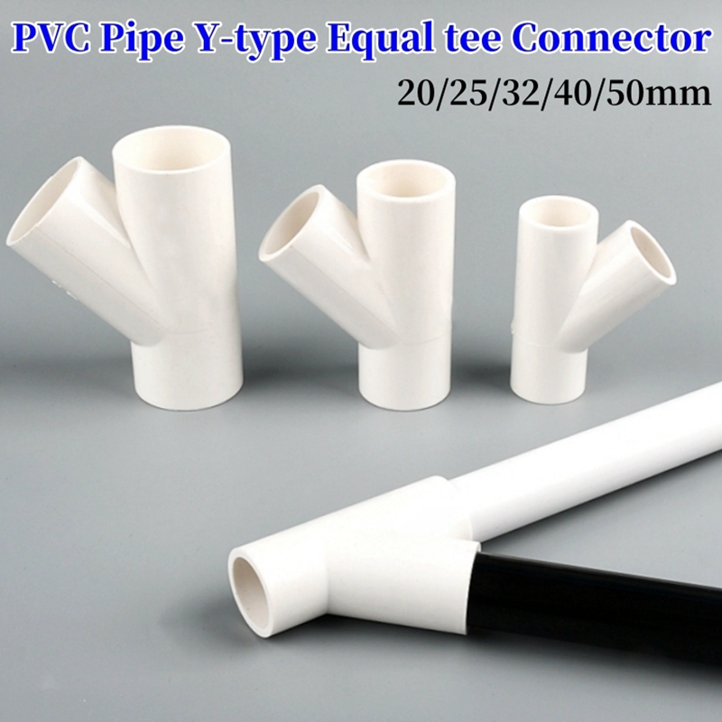 1 〜 10 個 PVC 斜めティー 45 度コネクタ 20/25/32/40/50 ミリメートル庭灌漑水族館散水ジョイント給水パイプ継手