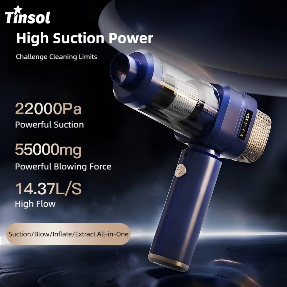 TINSOL 22000PA 3-in-1 車掃除機ポータブルハンドヘルド車クリーナー強力な吸引ミニワイヤレスハンドヘルド掃除機