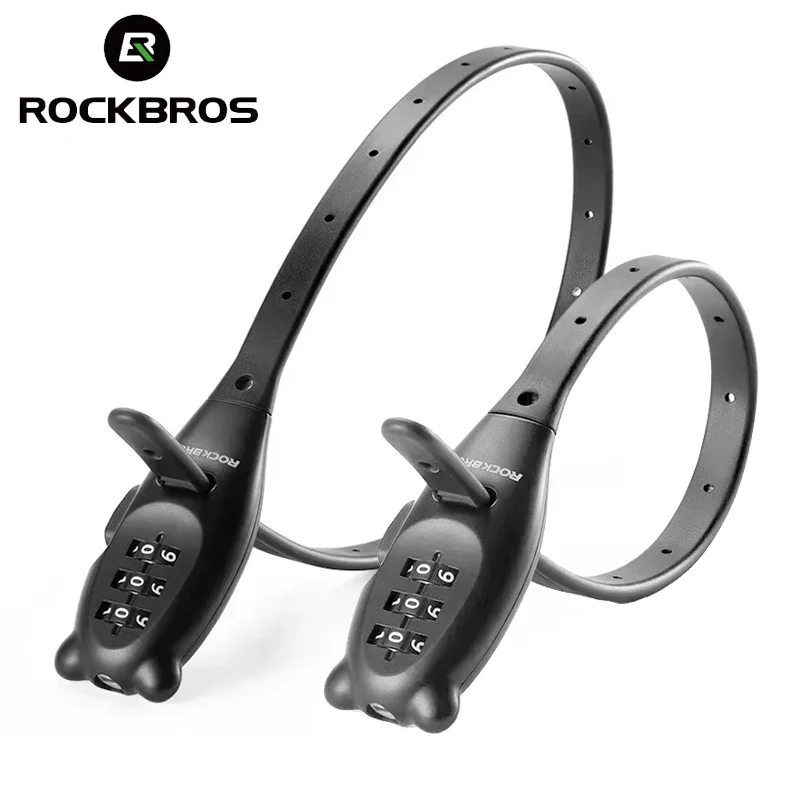 ROCKBROS パスワードオートバイヘルメットロックステンレス鋼ナイロンシース亜鉛合金シリンダーポータブル盗難防止自転車ケーブルタイ