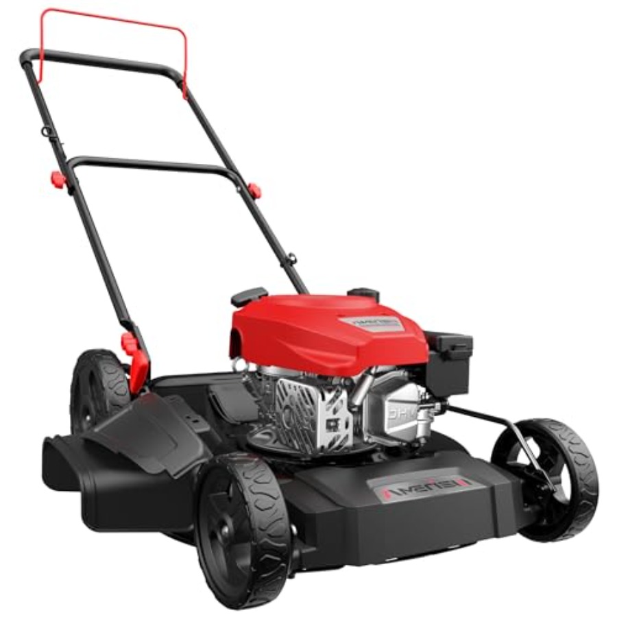 21インチ ガスプッシュ芝刈機 2-in-1 マルチング側方排出 144cc 4ストロークOHVエンジン 6ポジション高さ調整 軽量P