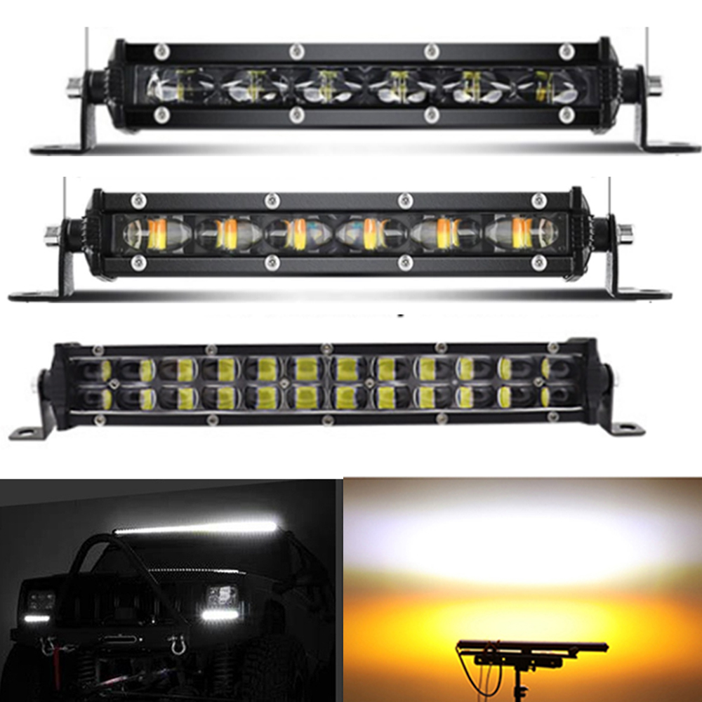 5.5' 8' 10' 14' 6D Lens LED Bar for Off Road 4x4 Work Light Bar Single/Double Row Light Driving White Yellow Front Bumper Grille