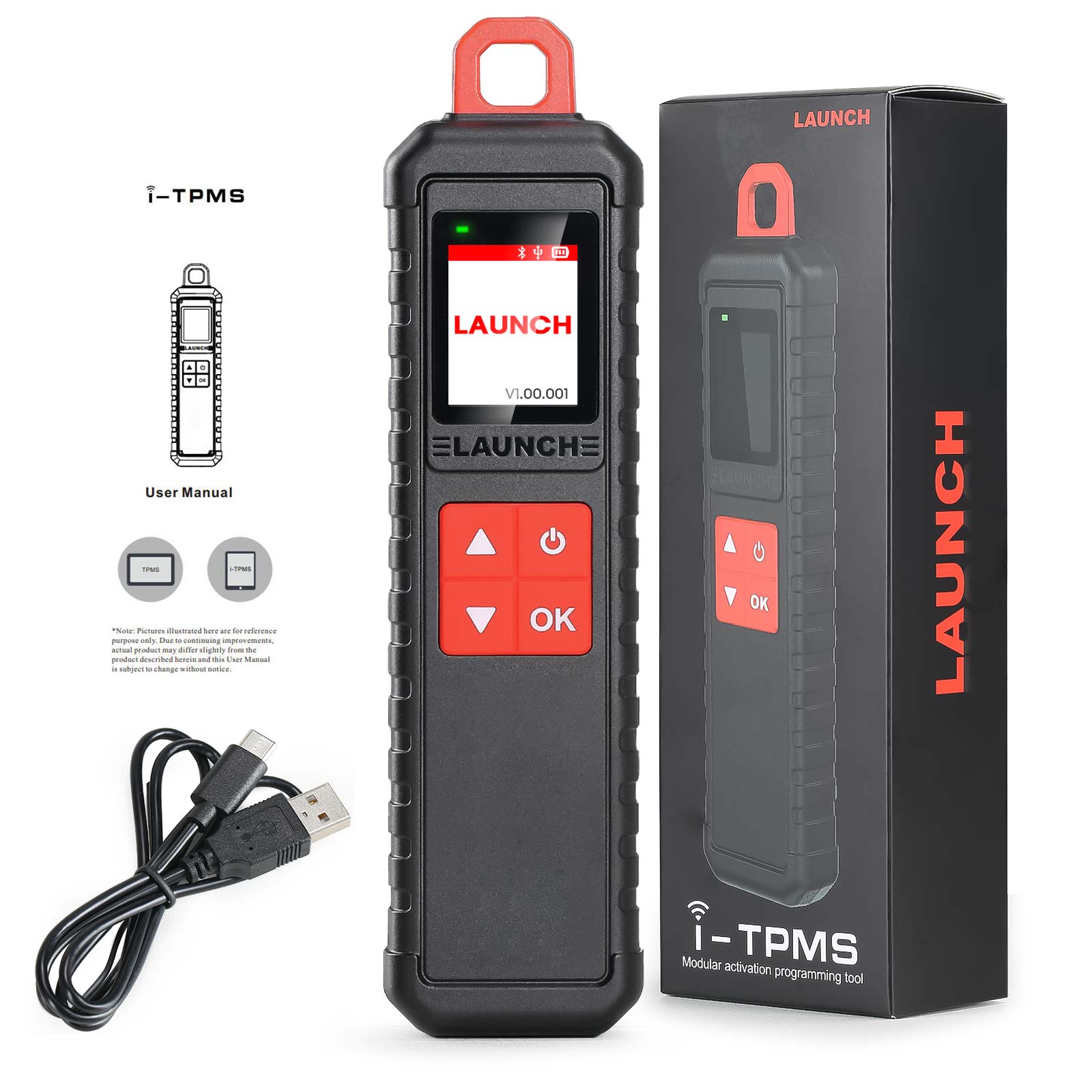 i-TPMS を起動 ハンドヘルド TPMS サービス ツールは X-431 スキャナまたは i-TPMS APP とバインド可能 すべての 315/433MHz センサーをサポート