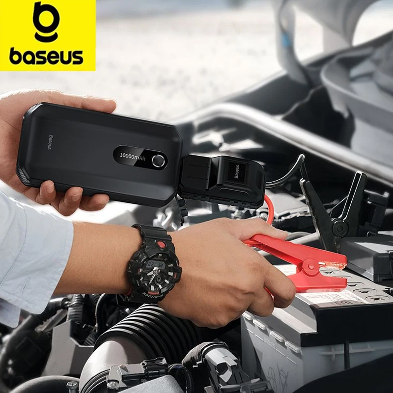 Baseus 車のジャンプスターター始動装置 1000A ジャンプスターターオートバスター緊急ブースター 12V 車のジャンプスタート電源銀行 10000mAh
