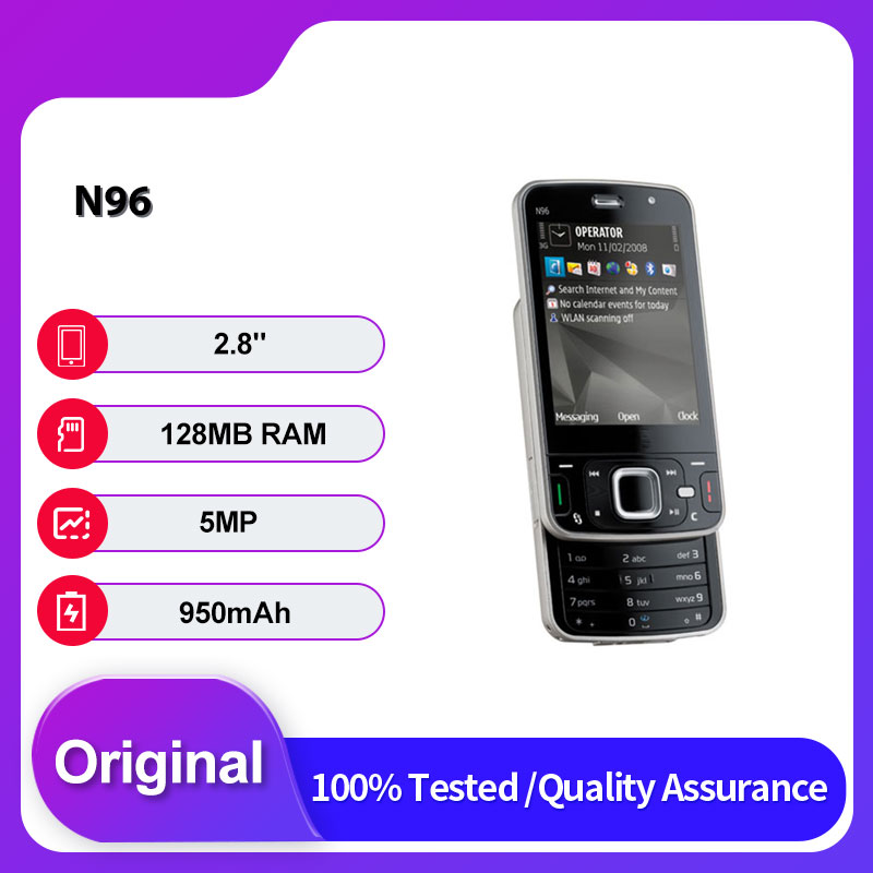 ロック解除されたオリジナル N96 シングル Sim GSM 3G 携帯電話ロシア語アラビア語キーボードフィンランド製