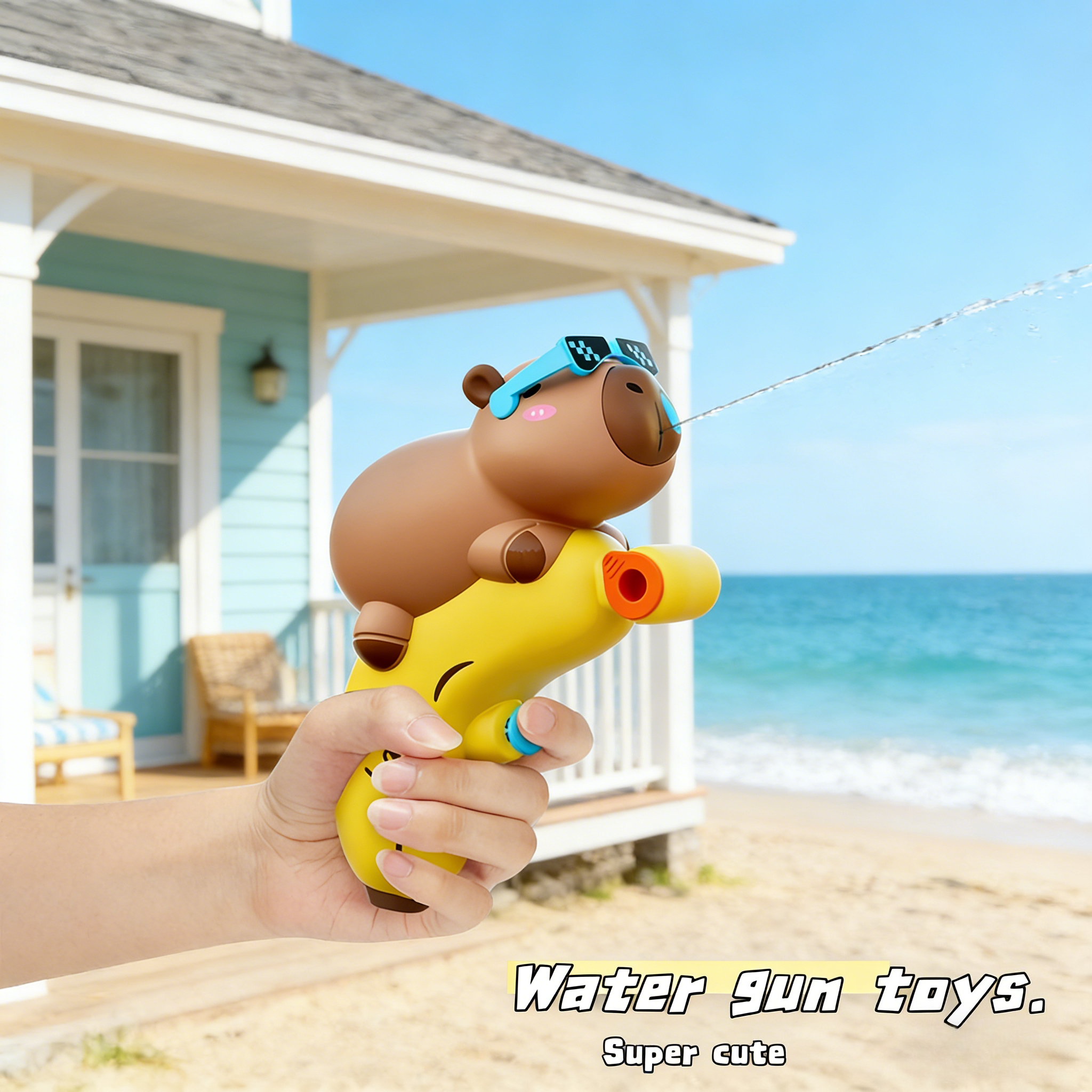 漫画カピバラ水鉄砲ビーチプレスタイプ潮吹きおもちゃ夏の楽しいパーティーの小道具装飾 2026 新しい水のおもちゃ子供のため