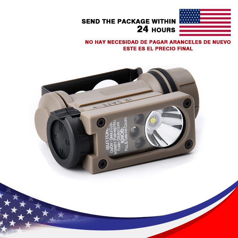 SIDEWINDER COMPACT® II 55 lm ホワイト C4/レッド/ブルー/IR LED コンパクト ハンズフリー防水懐中電灯、複数の電源オプション付き