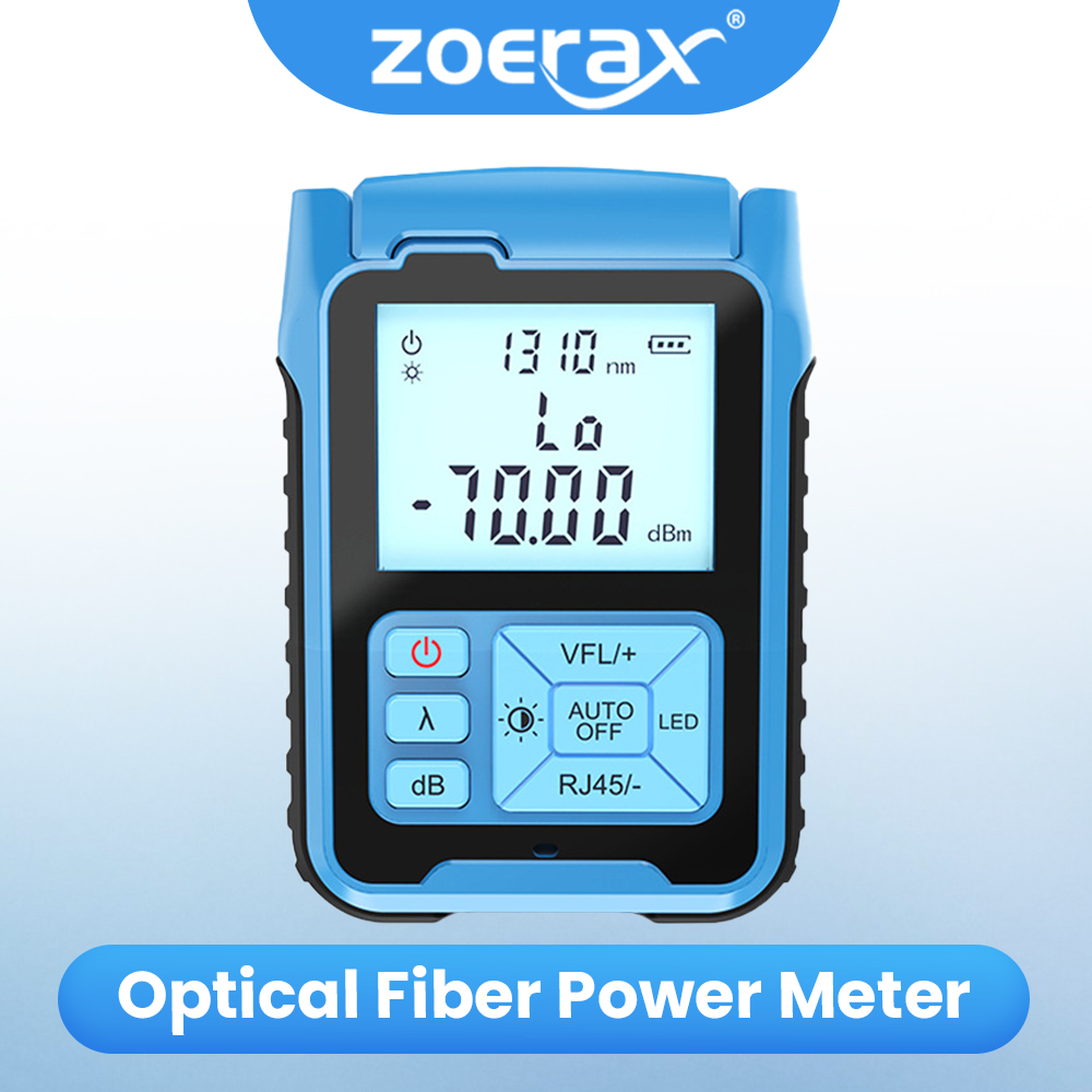 ZOERAX ポータブル光ファイバーパワーメーター RJ45 ネットワークテスター付き 視覚的障害ロケーター VFL OPM 光ファイバーケーブルテスター