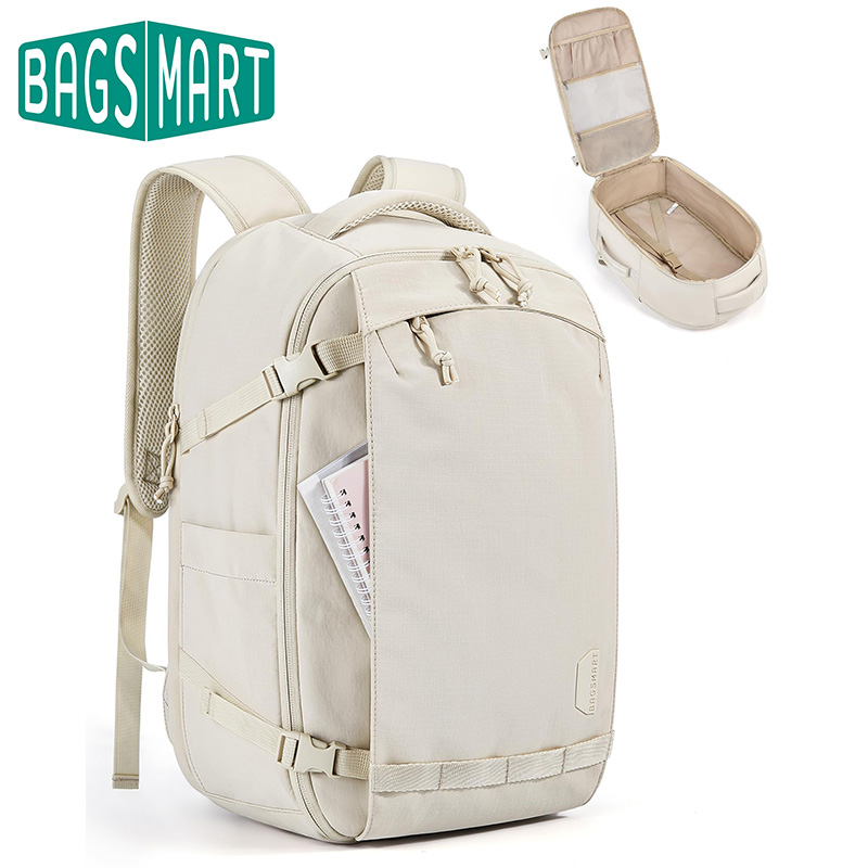 BAGSMART トラベルバックパック 女性用 30L 機内持ち込み可 TSA トラベルバッグ 防水 荷物デイパック メンズバックパック