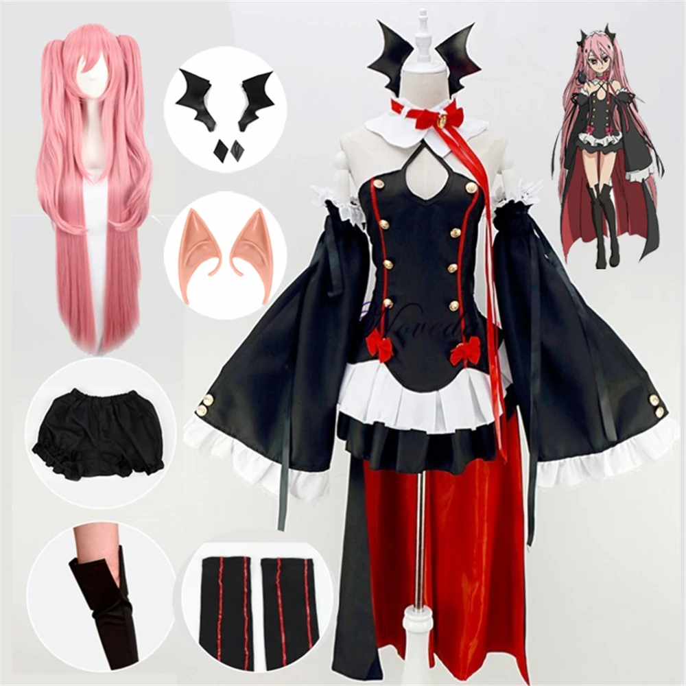 終わりのセラフ終わりのセラフクルル・ツェペシコスプレ衣装制服かつらコスプレアニメ吸血鬼魔女ハロウィンコスチューム女性のための