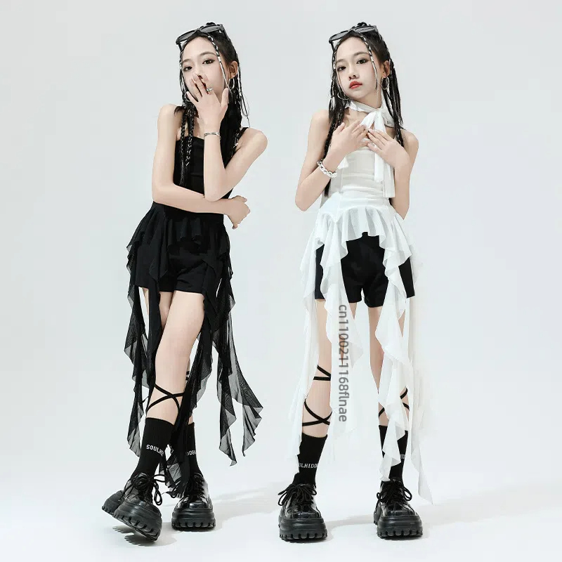 子供ストリートダンスファッションパフォーマンス服夏ヒップホップ子供服女の子ジャズダンスパフォーマンスセット