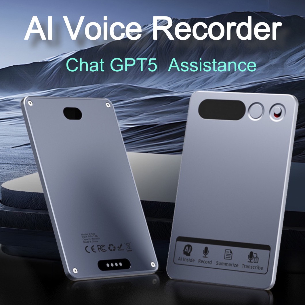 スマートミニAI音声レコーダー ChatGPT-5アプリ 電話通話 118言語 64GB 会議、インタビュー、通話、スピーチ用 AI文字起こし