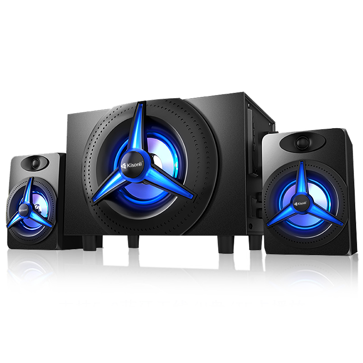 Kisonli TM-7000A ホームシアターシステム多機能 Hifi 2.1 スピーカー (サブウーファー付き)