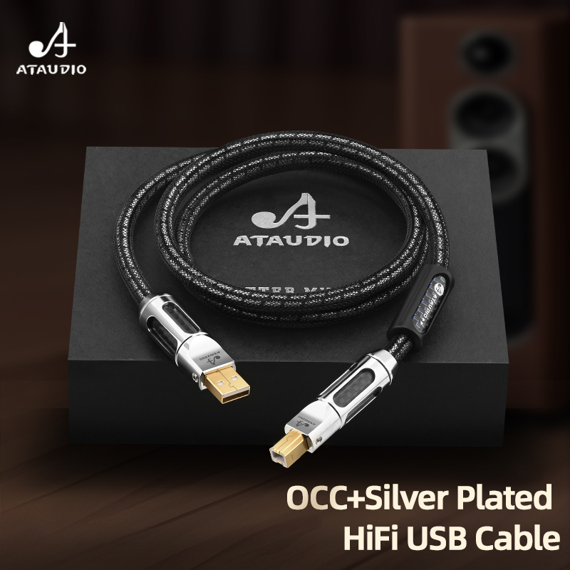 ATAUDIO HiFi USB DAC オーディオケーブル高品質 6N OCC 銀メッキタイプ A からタイプ B HiFi USB タイプ C-B C-C A-C ケーブル